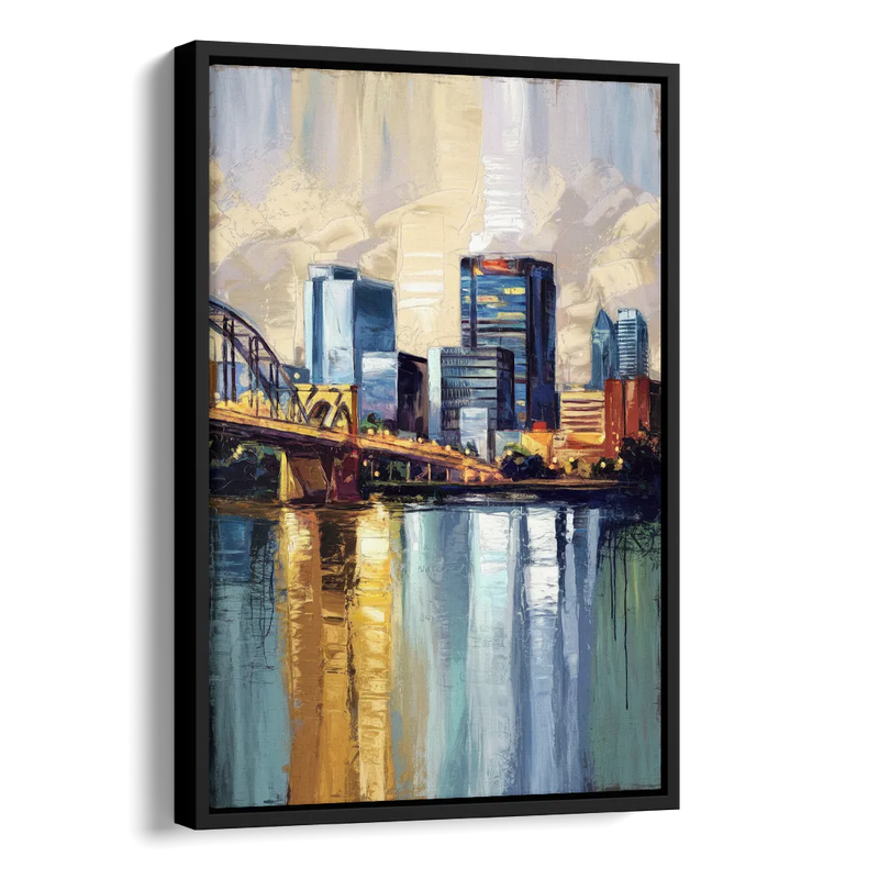 Memphis Downtown Charm Side - Black Canvas Wall Art