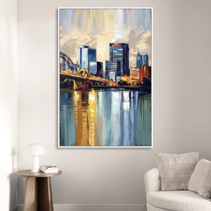 Memphis Downtown Charm Sitting Room - White Canvas Wall Art