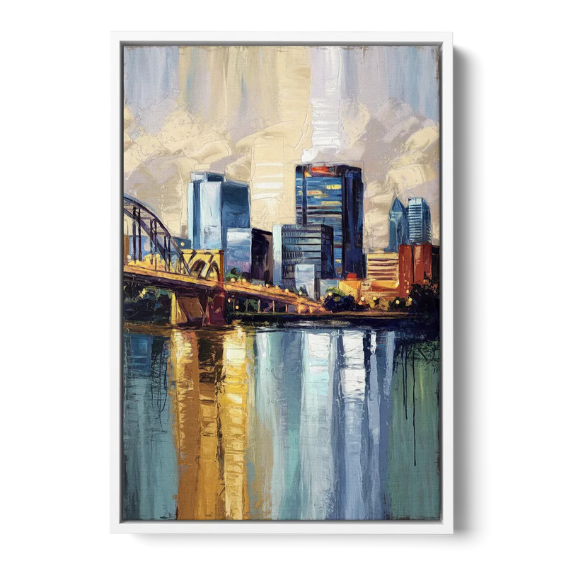 Memphis Downtown Charm Front - White Canvas Wall Art