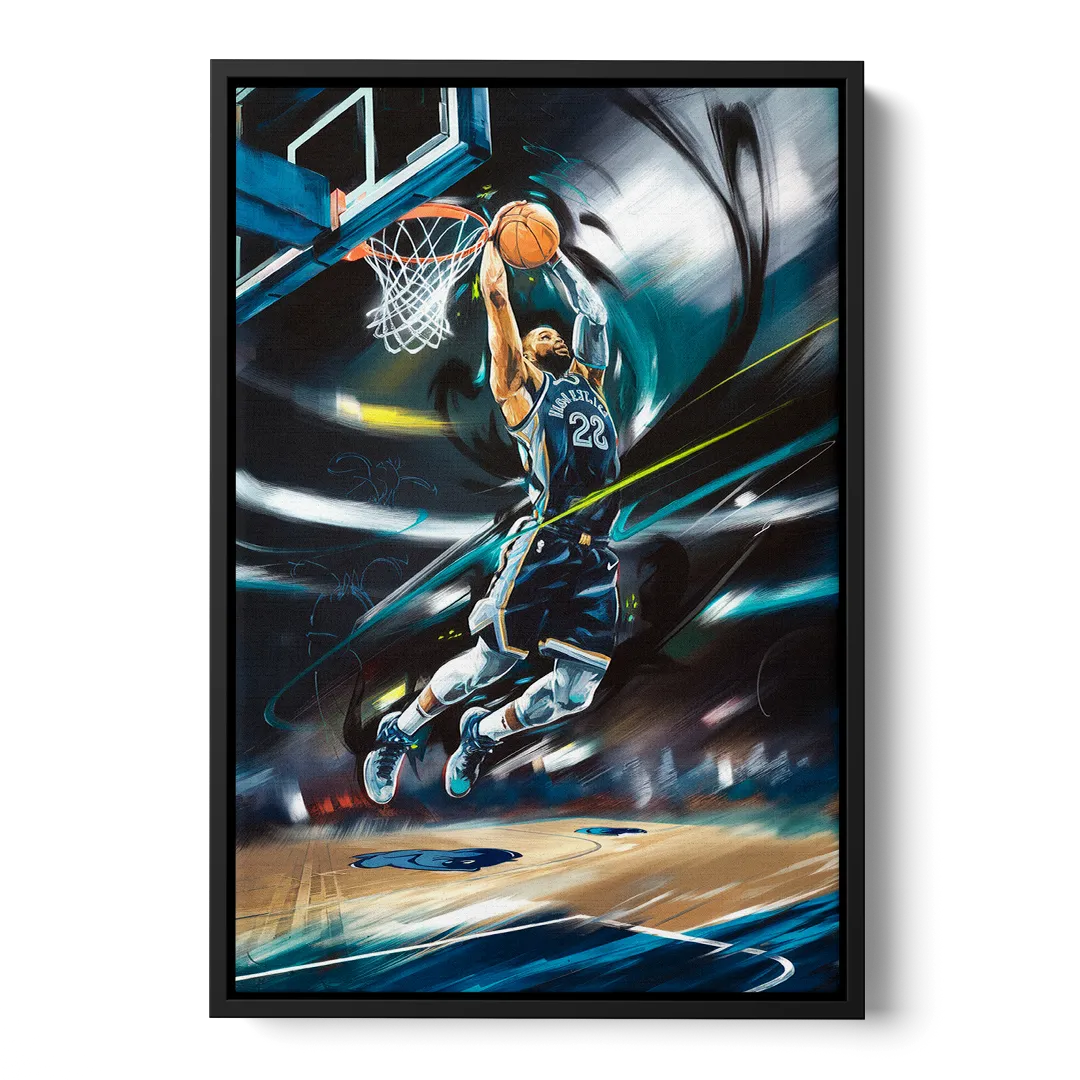 Memphis Grizzlies Spirit Front - Black Canvas Wall Art