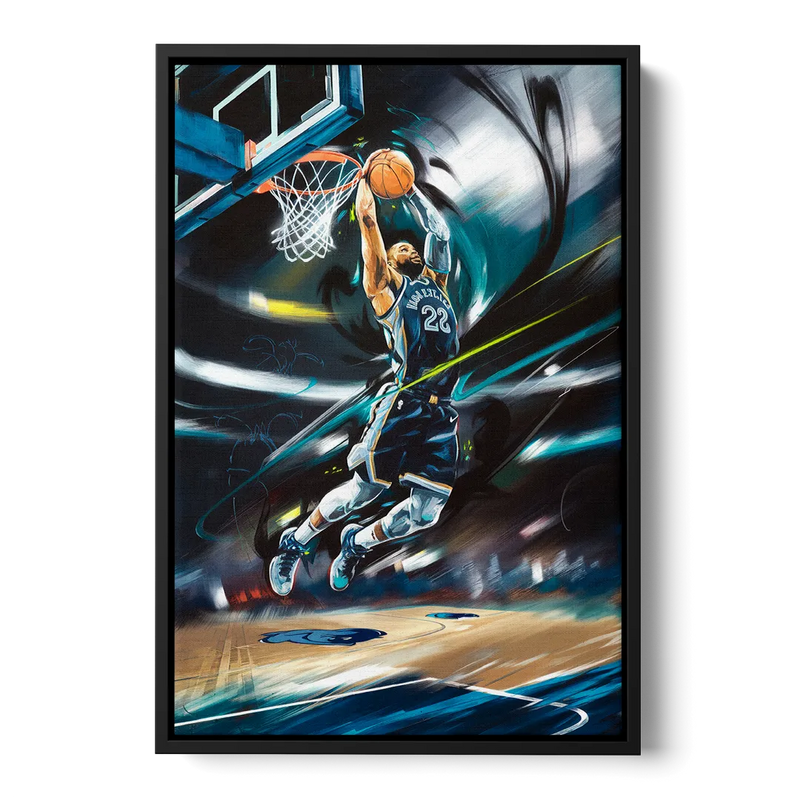 Memphis Grizzlies Spirit Front - Black Canvas Wall Art