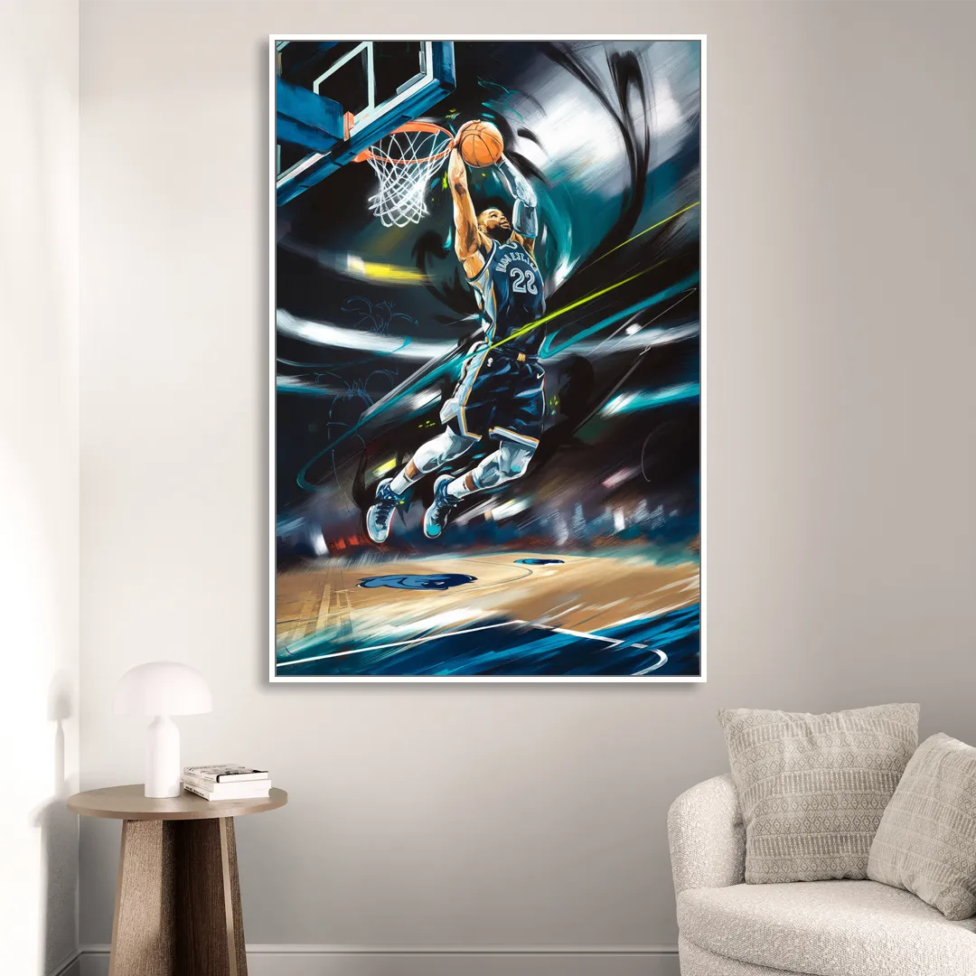 Memphis Grizzlies Spirit Living Room - White Canvas Wall Art