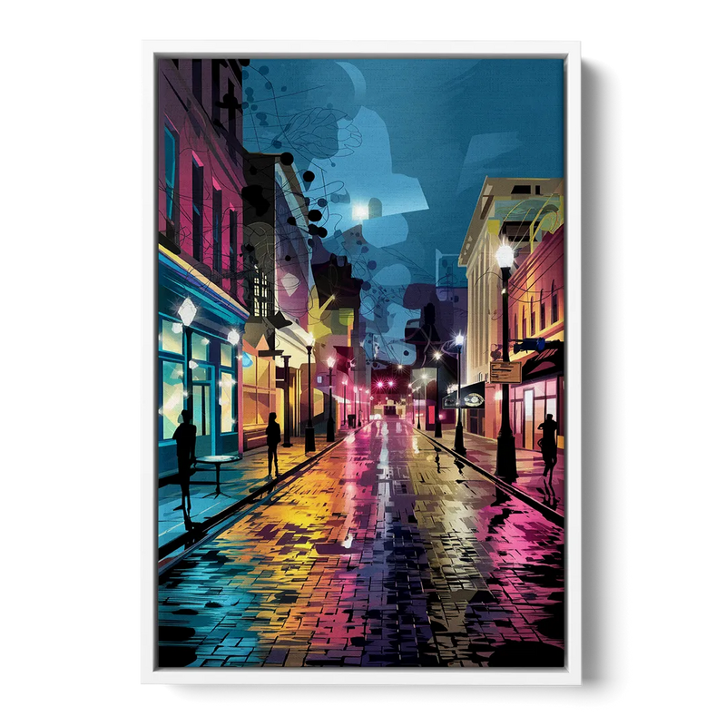 Memphis Historic Beale Street Front - White Canvas Wall Art