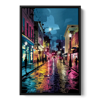 Memphis Historic Beale Street Front - Black Canvas Wall Art