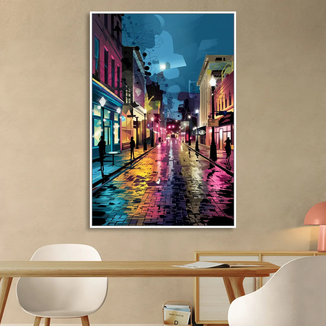 Memphis Historic Beale Street Living Room - White Canvas Wall Art