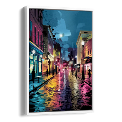 Memphis Historic Beale Street Side - White Canvas Wall Art