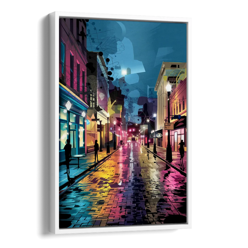 Memphis Historic Beale Street Side - White Canvas Wall Art