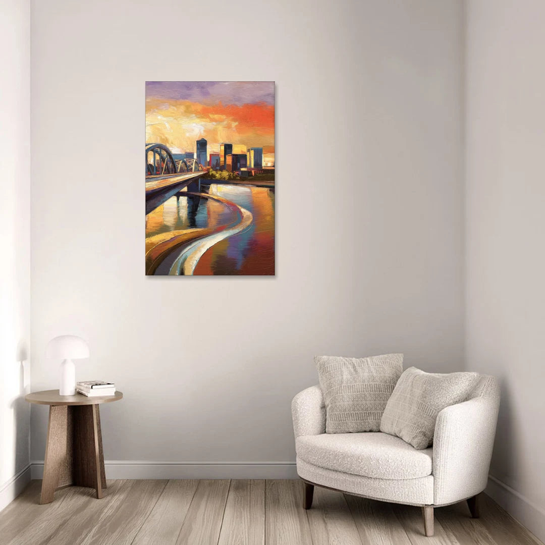 Memphis Riverfront Views - Canvas Wall Art - Sofa - 24x36