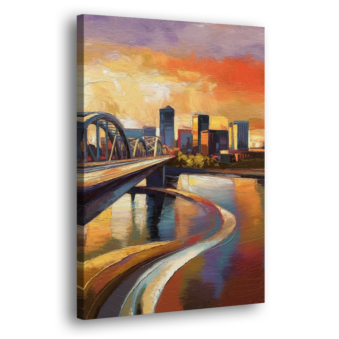 Memphis Riverfront Views Side - Canvas Wall Art