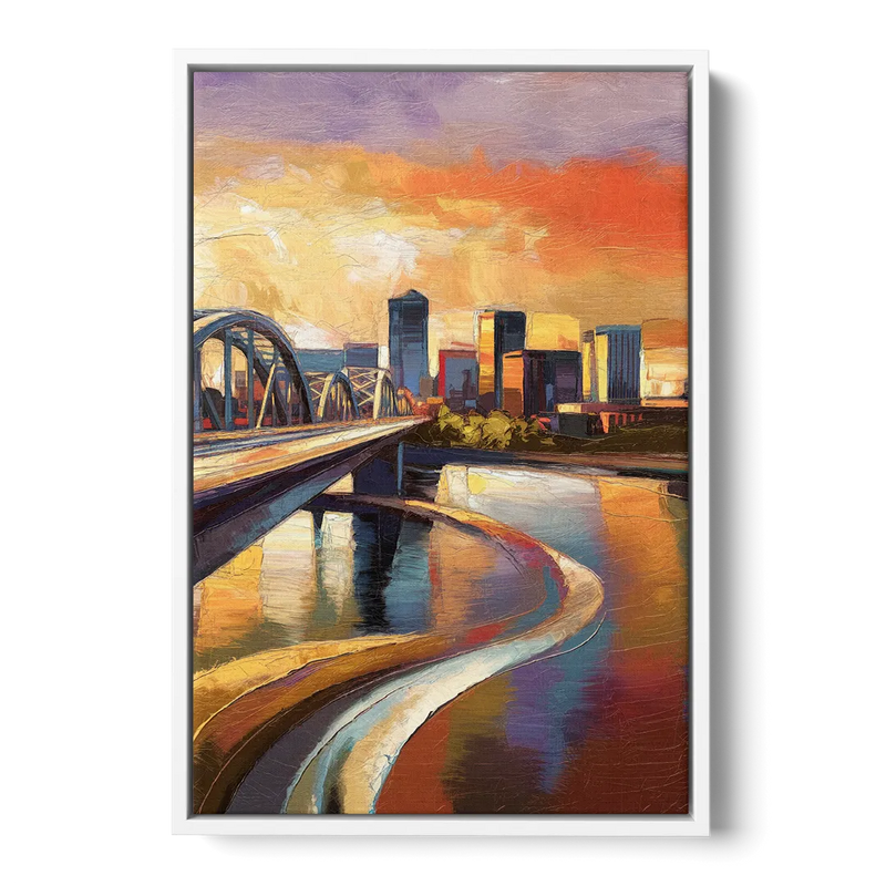 Memphis Riverfront Views Front - White Canvas Wall Art