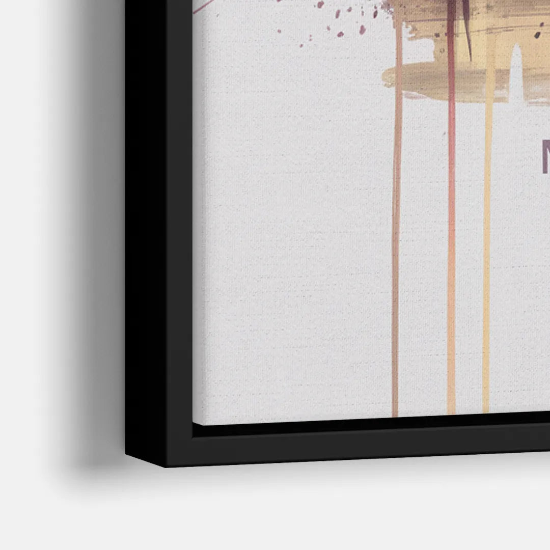 Memphis Skyline at Sunset - Close-Up Black Frame Canvas