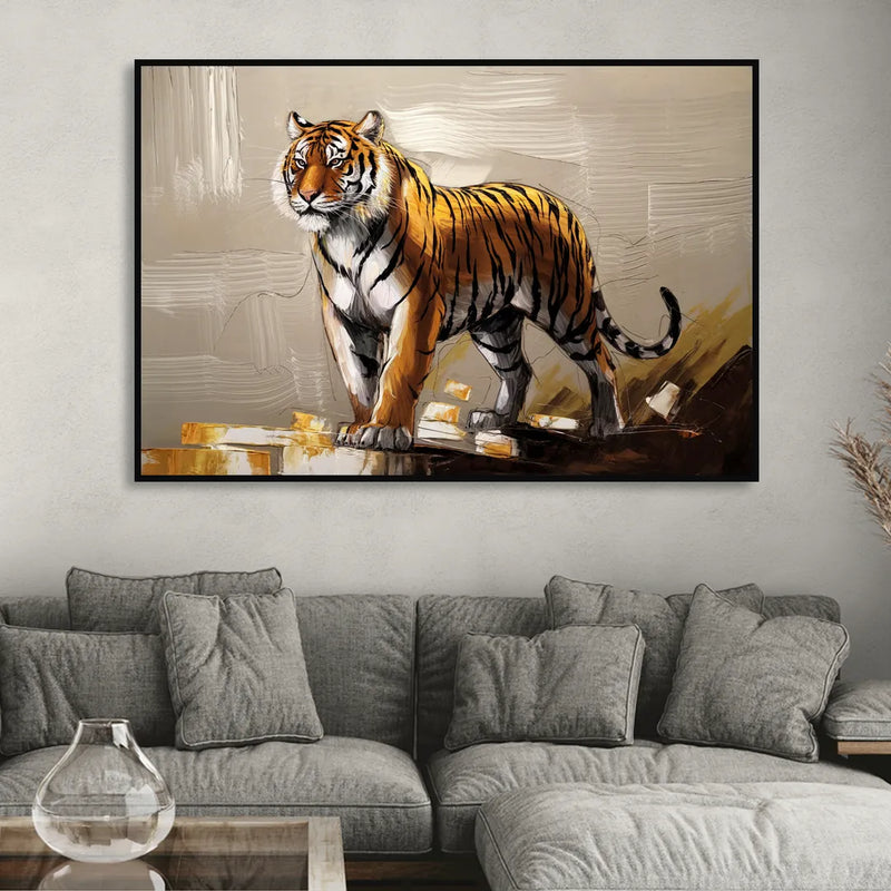 Memphis Tigers Pride Sitting Room - Black Canvas Wall Art