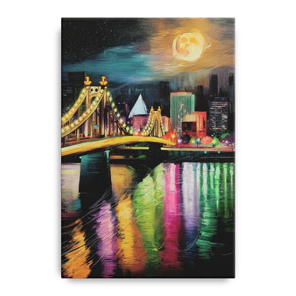 Memphis Vibrant Nightlife Front - Canvas Wall Art