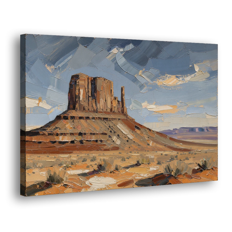 Men's Office Desert Mesa Under Slate Sky - Canvas Wall Art - Side