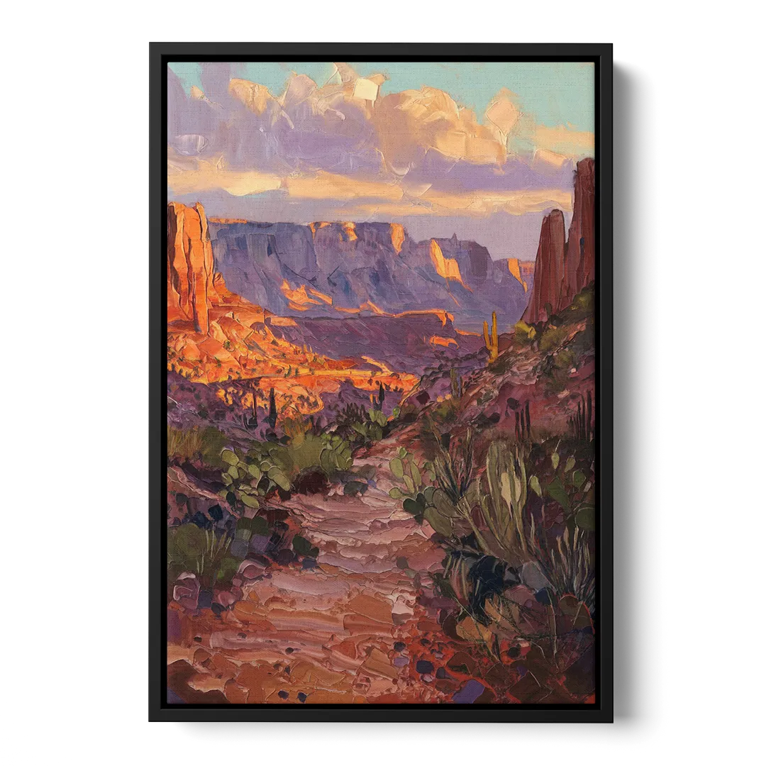 Mesa Arizona Trails Front - Black Canvas Wall Art