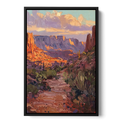 Mesa Arizona Trails Front - Black Canvas Wall Art