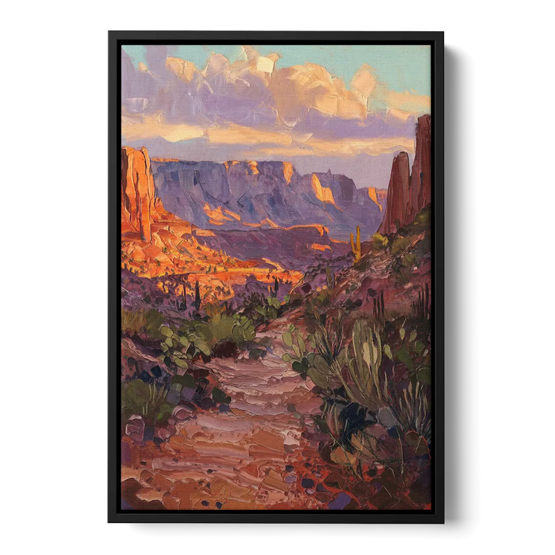 Mesa Arizona Trails Front - Black Canvas Wall Art