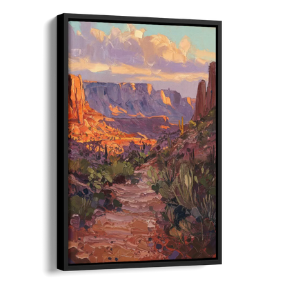 Mesa Arizona Trails Side - Black Canvas Wall Art