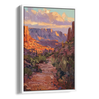 Mesa Arizona Trails Side - White Canvas Wall Art