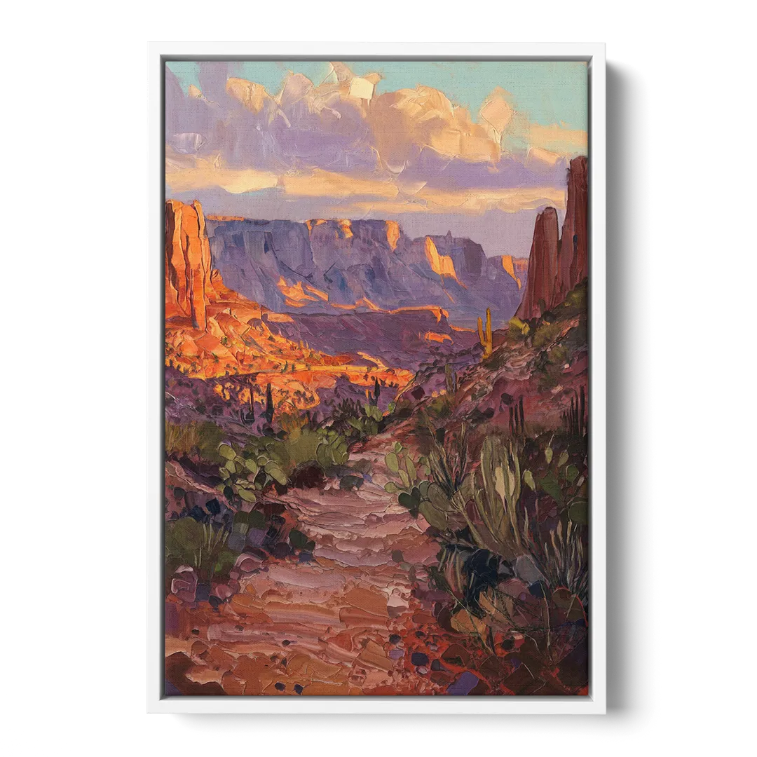 Mesa Arizona Trails Front - White Canvas Wall Art