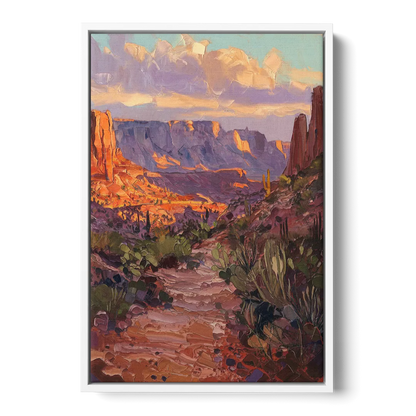 Mesa Arizona Trails Front - White Canvas Wall Art