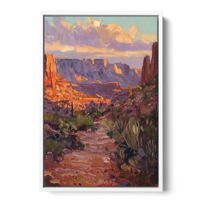 Mesa Arizona Trails Front - White Canvas Wall Art