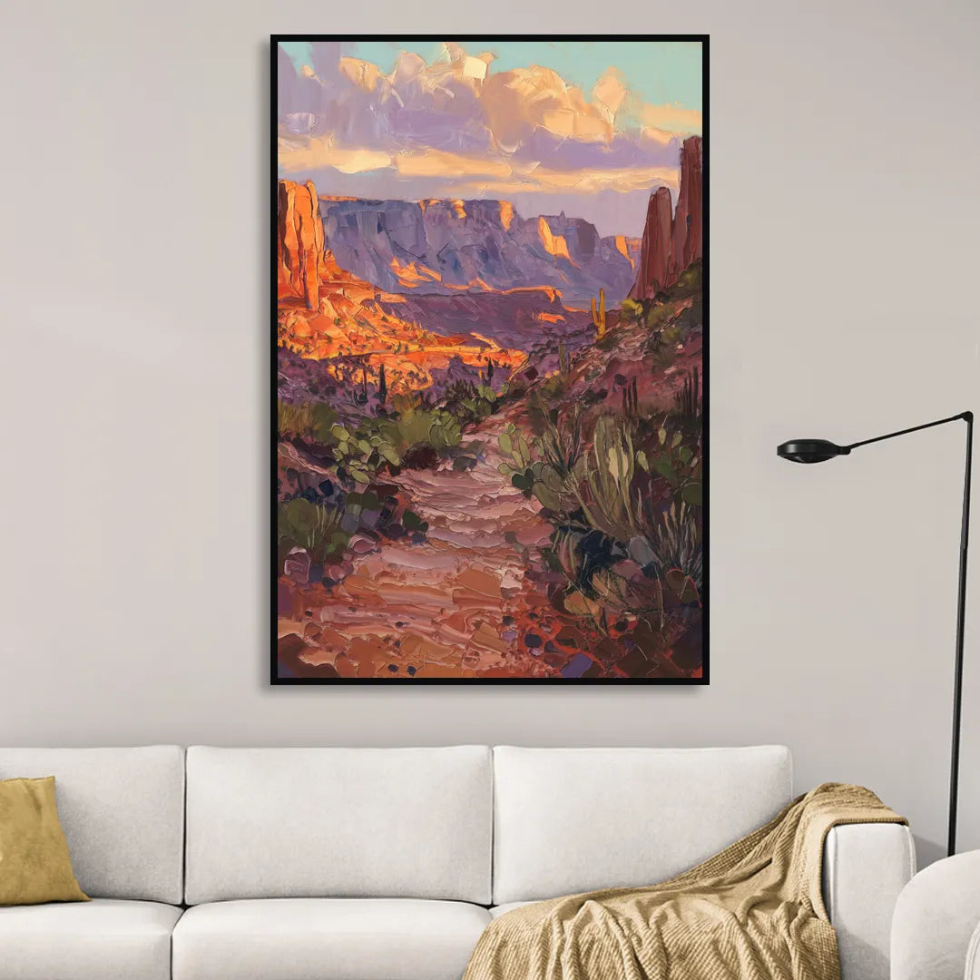 Mesa Arizona Trails Living Room - Black Canvas Wall Art