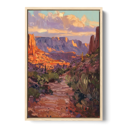 Mesa Arizona Trails - Oak Framed Canvas Wall Art - Front