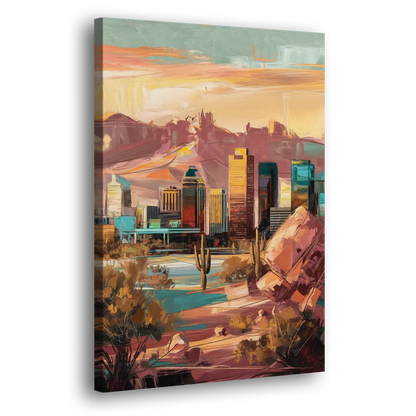 Mesa City Skyline Side - Canvas Wall Art