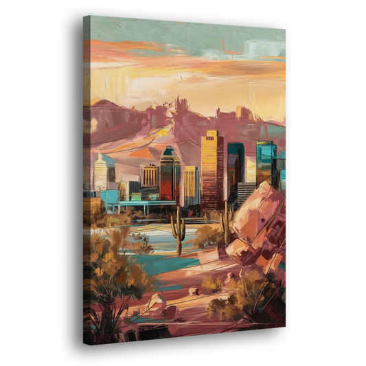 Mesa City Skyline Side - Canvas Wall Art
