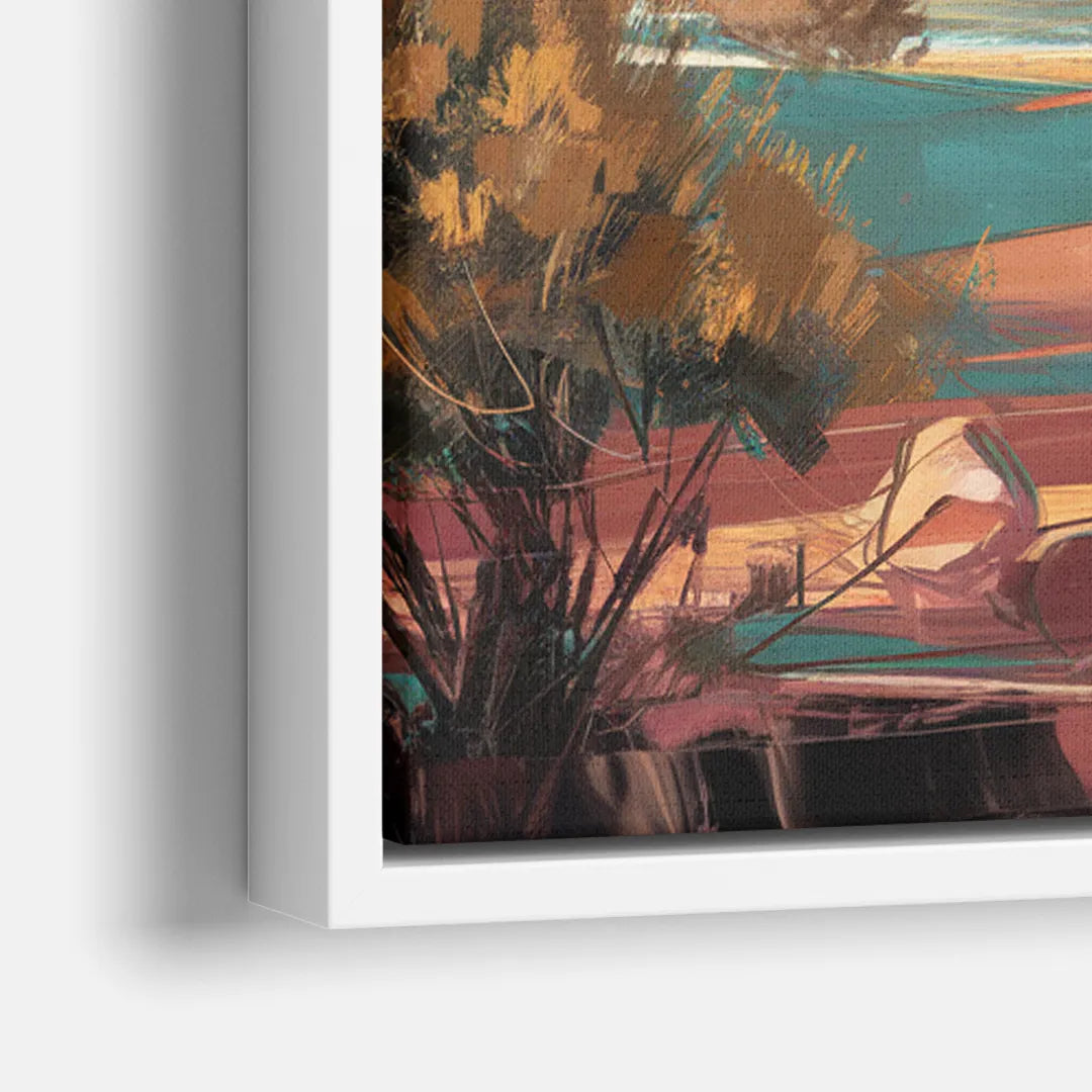 Mesa City Skyline - Close-Up White Frame Canvas