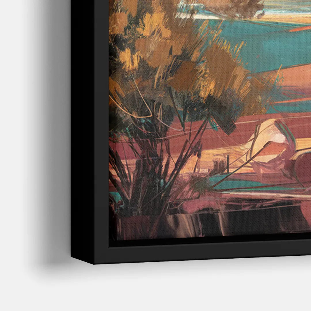 Mesa City Skyline - Close-Up Black Frame Canvas