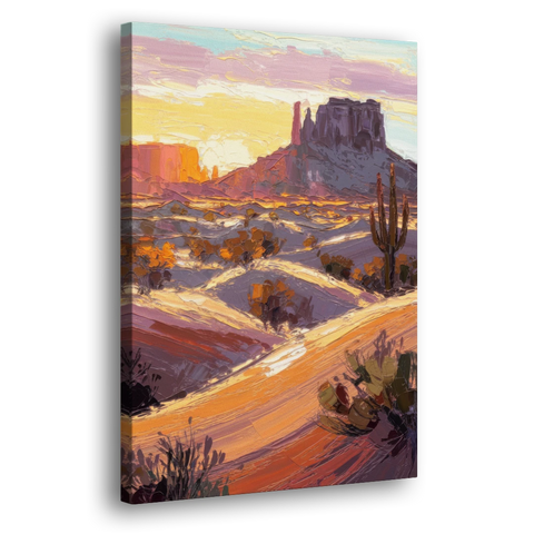 Mesa Desert Sunset - Canvas Wall Art - Side