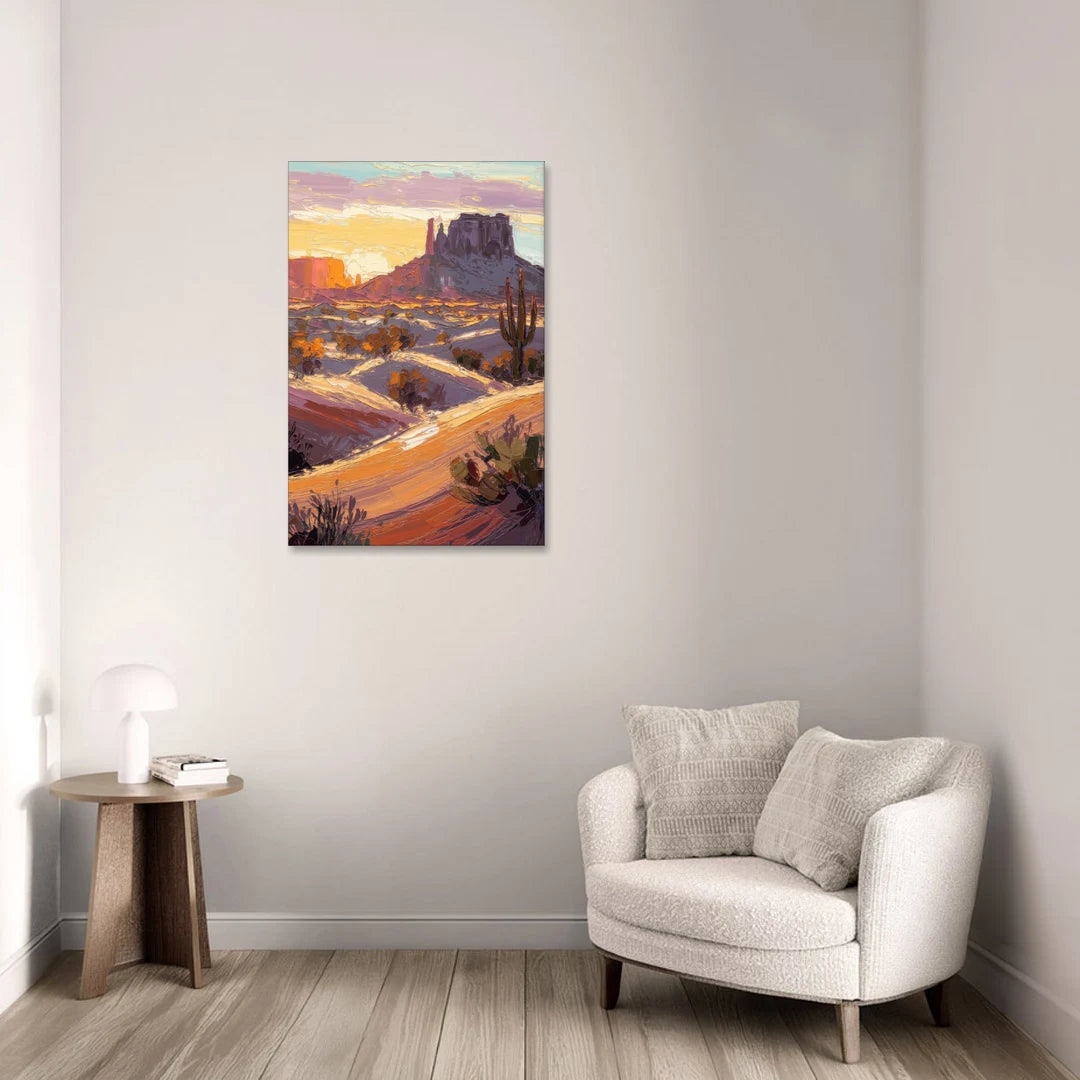 Mesa Desert Sunset - Canvas Wall Art - Sofa - 24x36