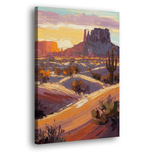 Mesa Desert Sunset Side - Canvas Wall Art