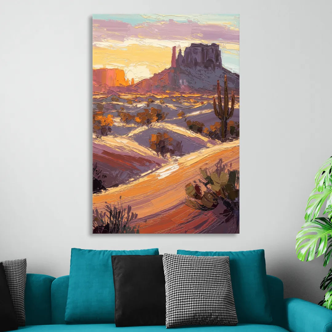 Mesa Desert Sunset Sitting Room - Canvas Wall Art