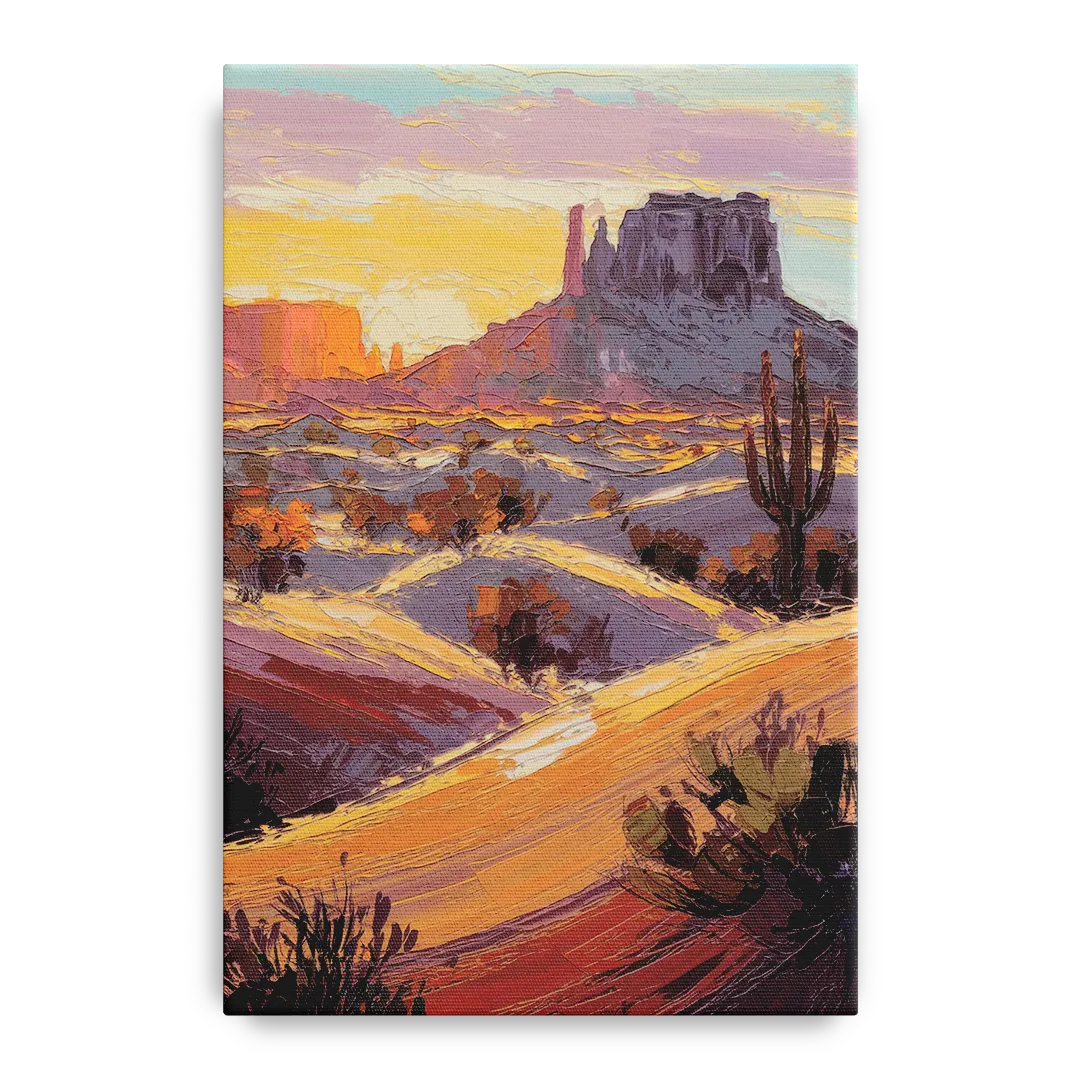 Mesa Desert Sunset Front - Canvas Wall Art