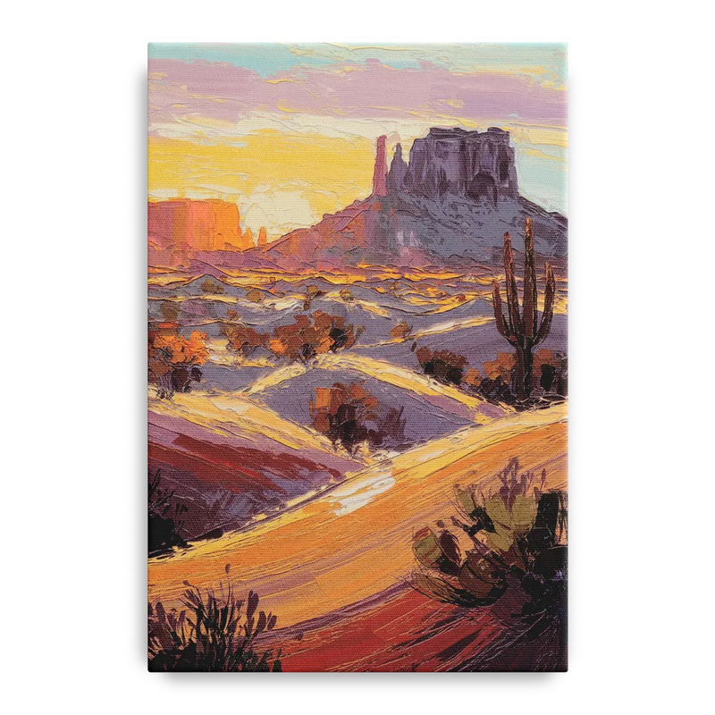 Mesa Desert Sunset Front - Canvas Wall Art
