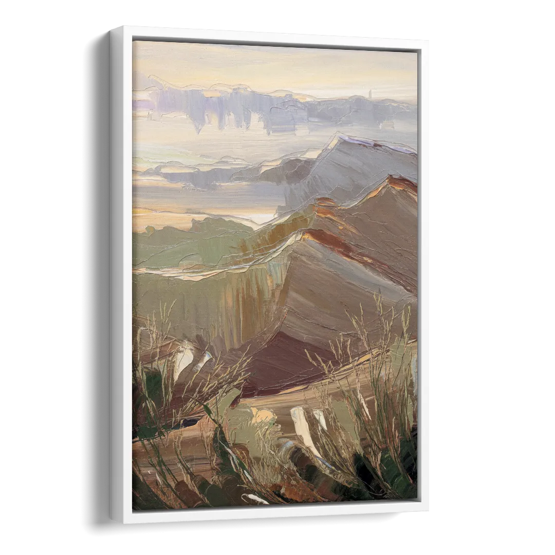 Mesa Mountain Views Side - White Canvas Wall Art