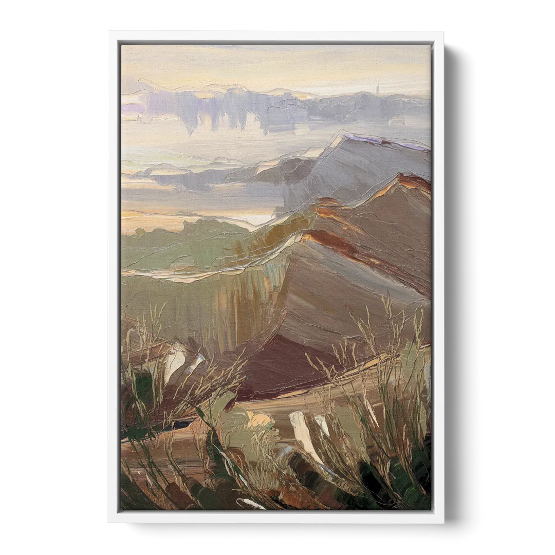 Mesa Mountain Views Front - White Canvas Wall Art