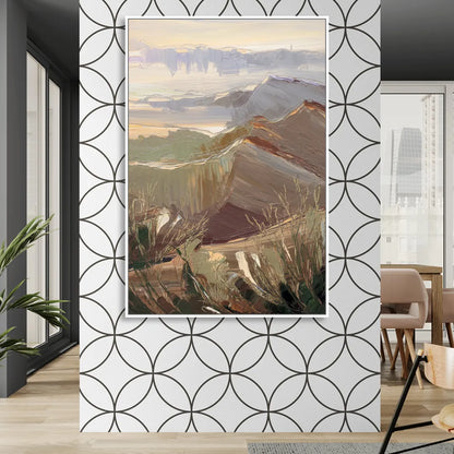 Mesa Mountain Views Sitting Room - White Canvas Wall Art