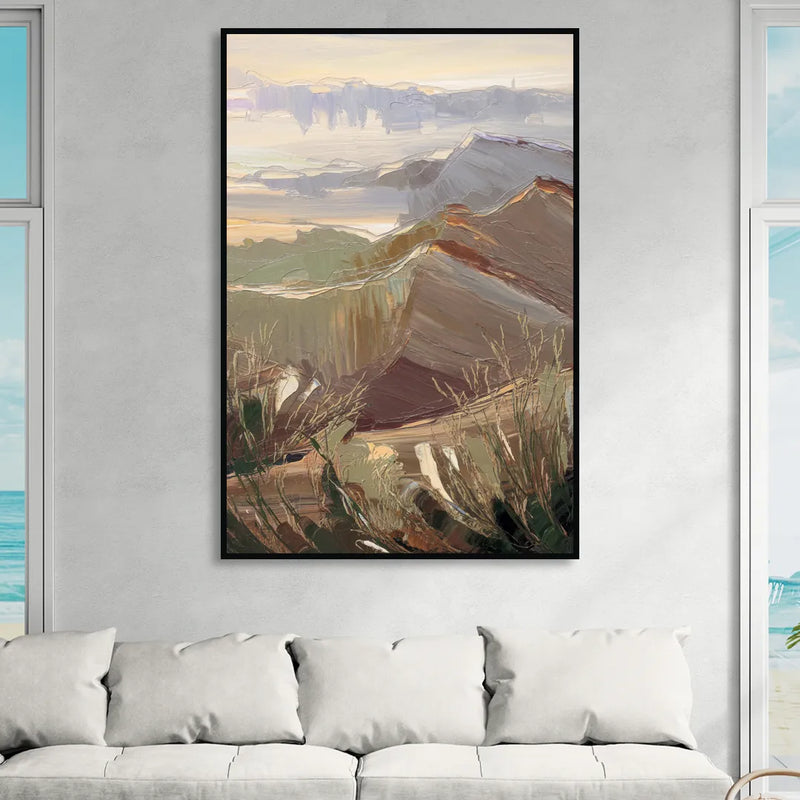 Mesa Mountain Views Sitting Room - Black Canvas Wall Art