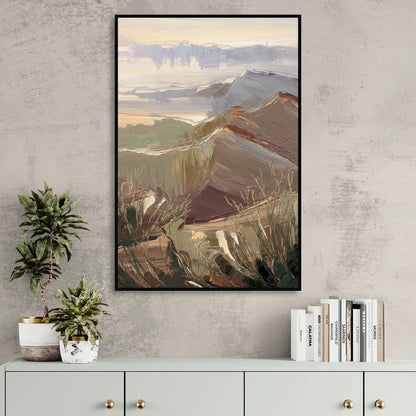 Mesa Mountain Views Living Room - Black Canvas Wall Art