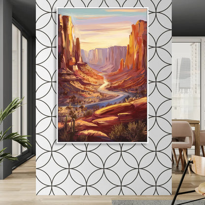 Mesa Nature Escape Living Room - White Canvas Wall Art
