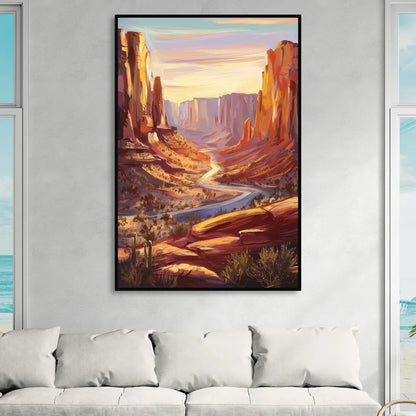 Mesa Nature Escape Living Room - Black Canvas Wall Art