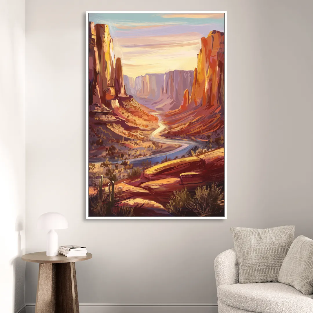 Mesa Nature Escape Sitting Room - White Canvas Wall Art