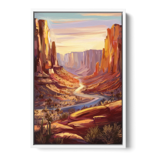 Mesa Nature Escape - White Framed Canvas Wall Art - Front