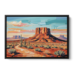 Mesa Scenic Desert - Black Framed Canvas Wall Art - Front