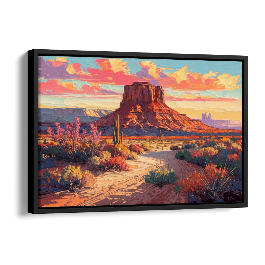 Mesa Scenic Desert Side - Black Canvas Wall Art
