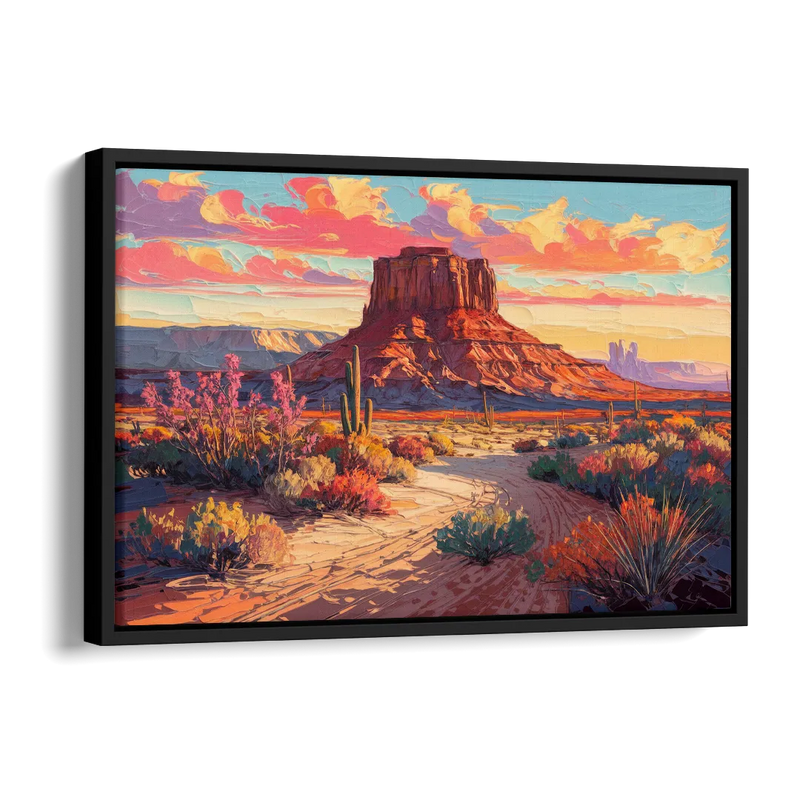 Mesa Scenic Desert Side - Black Canvas Wall Art